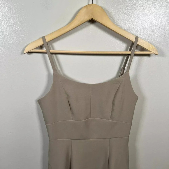 Snidel A-line Midi Dress One Size Taupe Neutral Event Special Occasion Cocktail - Picture 4 of 7